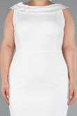 Robe De Fête Grande Taille Midi Blanc ABK2422