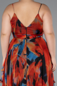 Robe de Soirée Grande Taille Longue Orange ABU5211