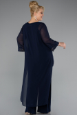 Robe De Soirée Mousseline Longue Bleu Marine ABT083