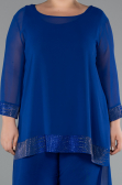 Robe De Soirée Mousseline Longue Bleu Saxe ABT083