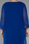 Robe De Soirée Mousseline Longue Bleu Saxe ABT083