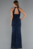 Robe de Soirée Longue Bleu Marine ABU5213