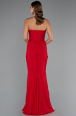 Robe Queue de Poisson Longue Dantelle Rouge ABU5215