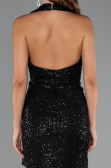 Robe de Soirée Longue Squameuse Noir ABU5209