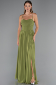 Robe de Soirée Longue Mousseline Pistache vert ABU5223