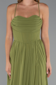 Robe de Soirée Longue Mousseline Pistache vert ABU5223