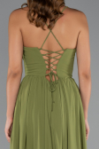 Robe de Soirée Longue Mousseline Pistache vert ABU5223