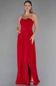 Robe de Soirée Longue Mousseline Rouge ABU5223