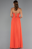 Robe de Soirée Longue Mousseline Orange ABU5223