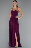 Robe de Soirée Longue Mousseline Couleur Cerise ABU5223