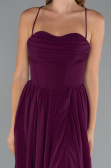 Robe de Soirée Longue Mousseline Couleur Cerise ABU5223