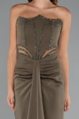 Robe de Soirée Longue Kaki ABU5227