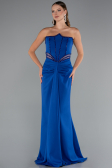 Robe de Soirée Longue Bleu Saxe ABU5227
