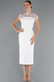 Tenue de Soirée Midi Dantelle Blanc ABK2427