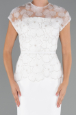 Tenue de Soirée Midi Dantelle Blanc ABK2427