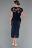 Tenue de Soirée Midi Dantelle Bleu Marine ABK2427