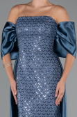 Robe de Soirée Longue Perlé Indigo ABU5234