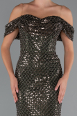 Robe de Soirée Longue Perlé Kaki ABU5239