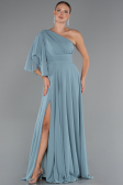 Robe de Soirée Longue Mousseline Turquoise ABU5259
