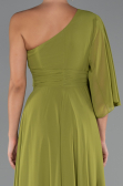 Robe de Soirée Longue Mousseline Pistache vert ABU5259