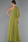 Robe de Soirée Longue Mousseline Pistache vert ABU5259