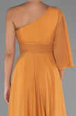 Robe de Soirée Longue Mousseline Orange ABU5259