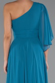 Robe de Soirée Longue Mousseline Vert Pétrole ABU5259