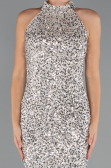 Robe de Soirée Longue Beige ABU5247