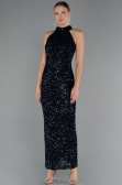 Robe de Soirée Longue Bleu Marine ABU5247
