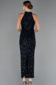 Robe de Soirée Longue Bleu Marine ABU5247