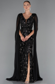Robe de Soirée Longue Perlé Noir ABU5248