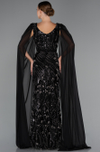 Robe de Soirée Longue Perlé Noir ABU5248