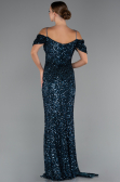 Robe De Soirée Grande Taille Longue Vert Pétrole ABU5232