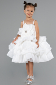 Robe de Soirée Enfants Courte Blanc ABK2433