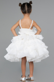 Robe de Soirée Enfants Courte Blanc ABK2433