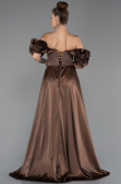 Robe de Soirée Longue Perlé Brun ABU5154