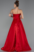 Robe de Soirée Longue Satin Rouge ABU5264