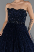 Robe de Soirée Longue Bleu Marine ABU5265