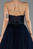 Robe de Soirée Longue Bleu Marine ABU5265
