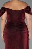 Robe de Soirée Grande Taille Longue Rouge Bordeaux ABU2658