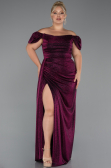 Robe De Soirée Grande Taille Longue Prune ABU2658
