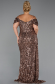 Robe De Soirée Grande Taille Longue Cuivre ABU5232