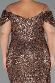 Robe De Soirée Grande Taille Longue Cuivre ABU5232