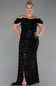Robe De Soirée Grande Taille Longue Noir ABU5232