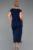 Robe De Fête Grande Taille Midi Bleu Marine ABK2340