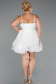 Robe Grande Taille Courte Blanc ABK2436
