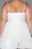 Robe Grande Taille Courte Blanc ABK2436