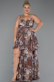 Robe De Soirée Grande Taille Longue Brun ABU5266