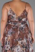 Robe De Soirée Grande Taille Longue Brun ABU5266