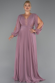 Robe Grande Taille Longue Mousseline Couleur Rose ABU5276